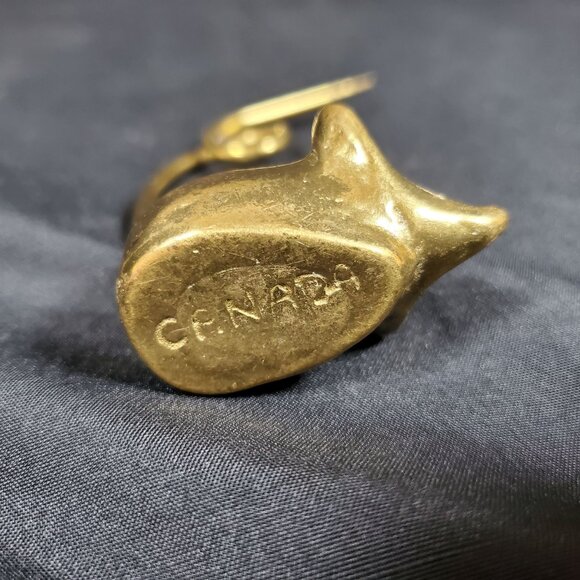 VTG Solid Brass Mouse Note Spike | Mid Century Canadian Brass Desk Paper Spike | - Picture 8 of 16